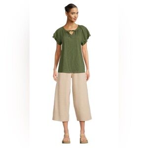 Time and Tru Women's Wide Leg Hacci Pants
